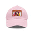 Neon watercolor hat featuring Hugh Jackman design, white/light brown patch.