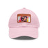 Neon Dreams Hugh Jackman watercolor baseball hat with light brown patch.
