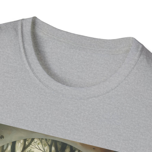 Charcoal cotton t-shirt featuring woodland animals design crew neck regular fit