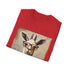 Charcoal cotton T-shirt featuring reading llama and books graphic
