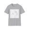 Minimalist face art t-shirt in charcoal cotton for men and women.