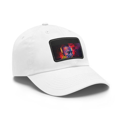 Neon cotton unisex hat with Robert Oppenheimer watercolor patch.