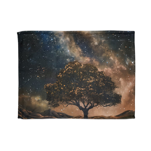 Dark Milky Way Dreams Blanket: Celestial galaxy tapestry for restful sleep.