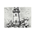 Cozy coastal lighthouse blanket with crashing waves design - sublimation print