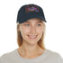 Vibrant Mushroom Magic Trucker Hat in White with Light Brown Patch