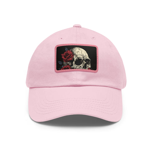 Midnight Bloom Gothic Skull Cap in White with Rose Embellishments