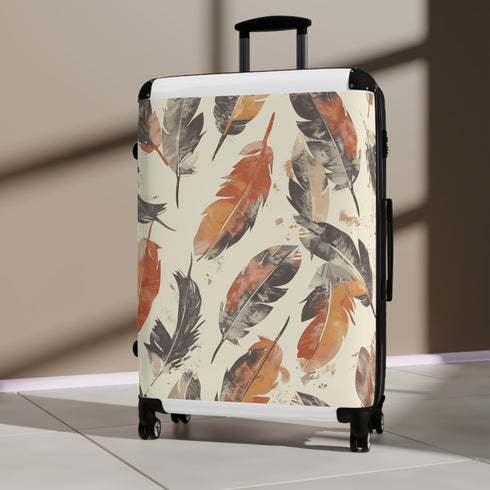 Boho Chic Feathered Travel Bag in Small Black Variant.