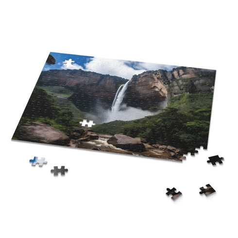 Angel Falls puzzle featuring stunning Venezuela landscape, 120 pieces.