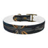 Stylish black onyx dog collar with artisan tiles pattern for medium dogs.