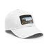 Kiwi Lake Adventure Baseball Cap - White with Light Brown Rectangle Patch