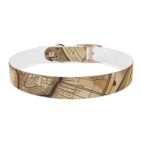 Wanderlust Dog Collar: Vintage Maps