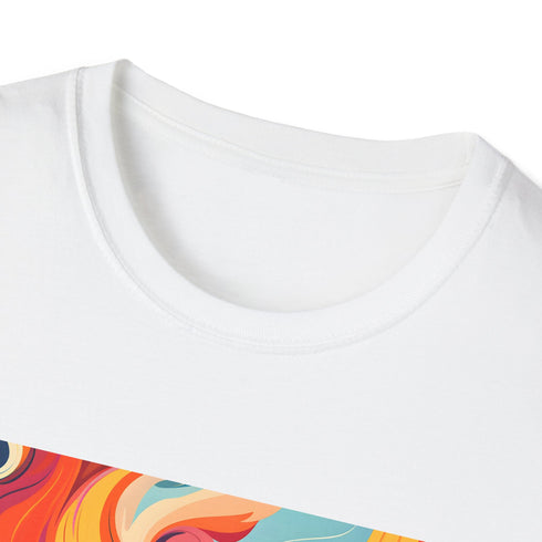 Retro vibes charcoal t-shirt, DTG graphic, groovy 70s style, regular fit.