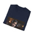 Charcoal cotton crew neck T-shirt with timeless style DTG print
