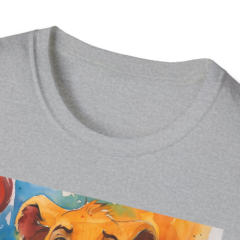 Playful young Simba charcoal t-shirt cotton regular fit crew neck design