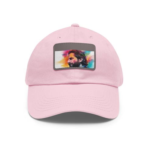 Vibrant neon Bradley Cooper watercolor cap with white/light brown patch.