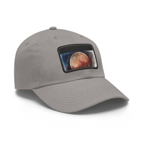 Mars Dreams Watercolor Baseball Cap in White with Light Brown Patch