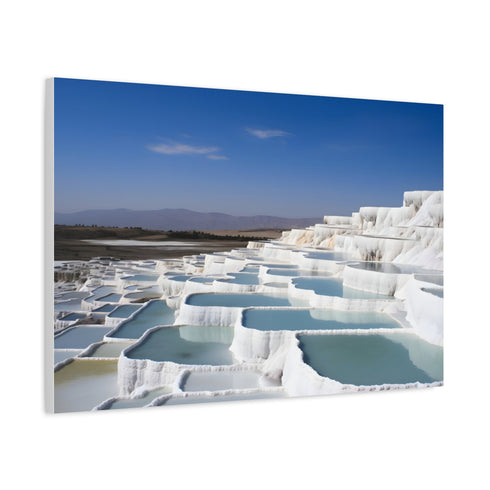 Pamukkale Turquoise Thermal Terraces Sunset Stretched Canvas Wall Art - View 6 | Prints With Passion