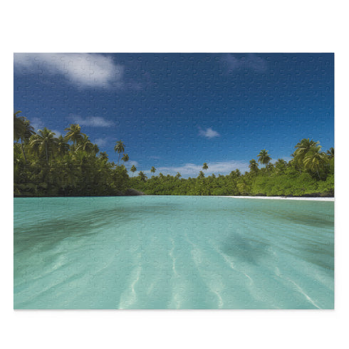Aitutaki Cook Islands tropical landscape jigsaw puzzle, 120 pieces.