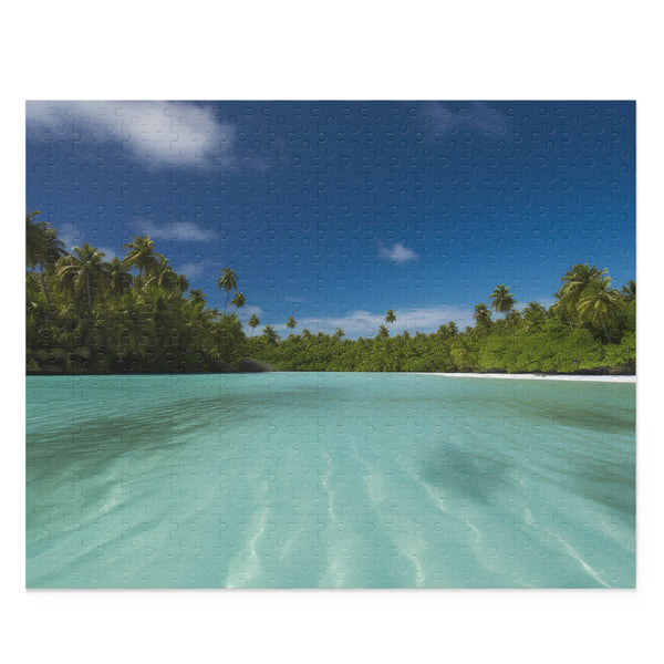 Aitutaki Cook Islands tropical landscape jigsaw puzzle, 120 pieces.