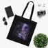 Cyberpunk Metropolis Tote Bag, Cotton, Futuristic Cityscape, Neon Lights.