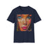 Vibrant charcoal Barbie portrait T-shirt with soft cotton crew neck design