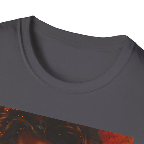 Charcoal cotton t-shirt featuring vibrant Anakin Skywalker portrait with vivid brushstrokes