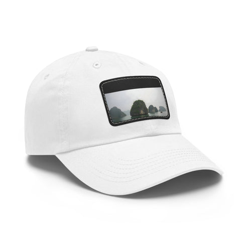 Halong Haven Baseball Cap in White with Light Brown Patch
