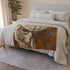 Desert Wind Forming Owl Face Plush Fleece Throw Blanket