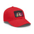 Neon watercolor baseball cap in white with light brown rectangle patch.