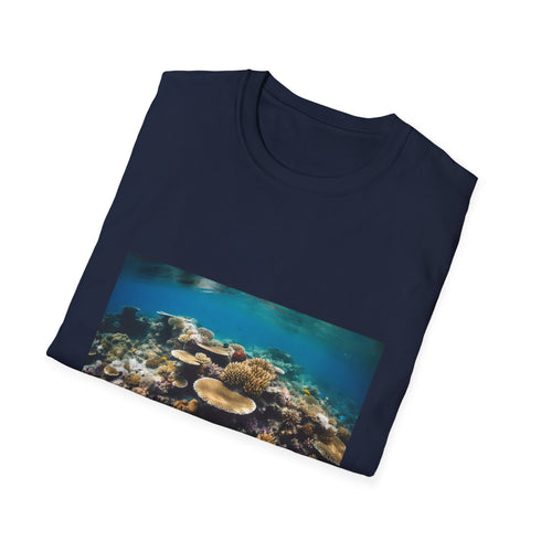 Symphony of Colors Beneath the Waves T-shirt in Charcoal, Size S.
