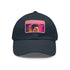 Neon watercolor baseball cap with light brown rectangle patch.