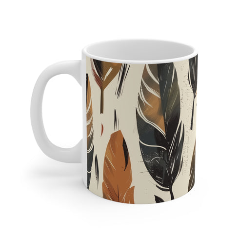 Boho Feather Dream Coffee Mug 11 oz Ceramic Coffee Mugs