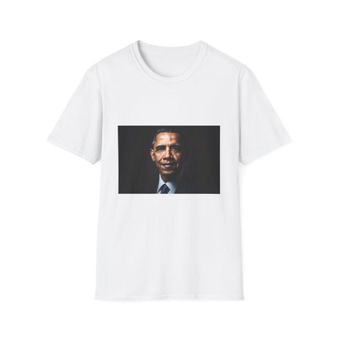 Vibrant charcoal crew neck T-shirt with Obama silhouette in vibrant hues