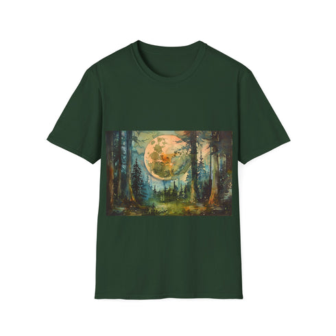 Galactic Adventure Tee: Endor Moon Charcoal T-shirt, Star Wars inspired design.