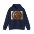 Steampunk clockwork mechanism navy hoodie for men and women, size small