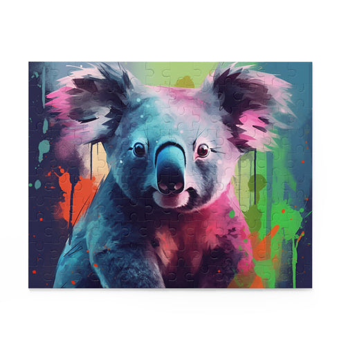 Adorable koala watercolor puzzle with vibrant colors and intricate details