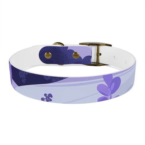 Stylish Lavender Fields Dog Collar for Medium Dogs in Black Onyx