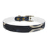 Artisan tile dog collar in black onyx for stylish pets.