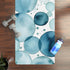 Eyeprint Yoga Mat in soothing ice blue water color palette.