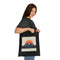 Minimalist black cotton tote bag with mountain sunrise design.