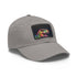 Neon Dino Dreams Watercolor Hat - White Rectangle Baseball Cap.