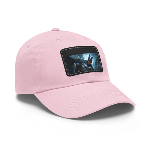 Dark Knight Legacy Gotham City baseball cap in white with brown patch.