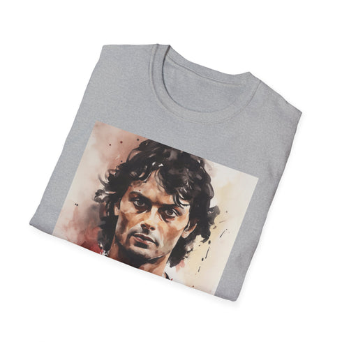 Paolo Maldini watercolor tee in Charcoal, size Small, cotton crew neck.