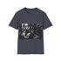 Charcoal cotton t-shirt with intricate Gotham City design regular summer fit