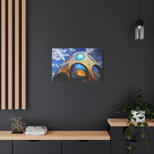 Solar Cathedral Floating in Orbit Stretched Canvas Wall Art