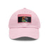 Neon watercolor baseball cap with white/light brown rectangle patch.
