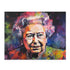 Neon watercolor Queen puzzle merges vibrant colors and royal portrait.