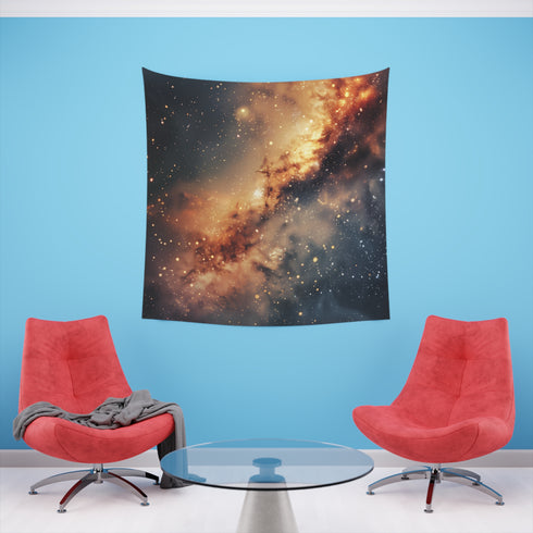 Cosmic Symphony: A Galaxy Tapestry | Wall Tapestry | All Over Print, AOP, Decor, Halloween, Home & Living, Home Decor, Indoor, Spring Essentials, Sublimation, Tapestry | Prints with Passion