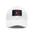George Michael neon watercolor baseball cap, white with light brown patch.