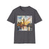 Watercolor Big Ben T-shirt in charcoal cotton crew neck regular fit